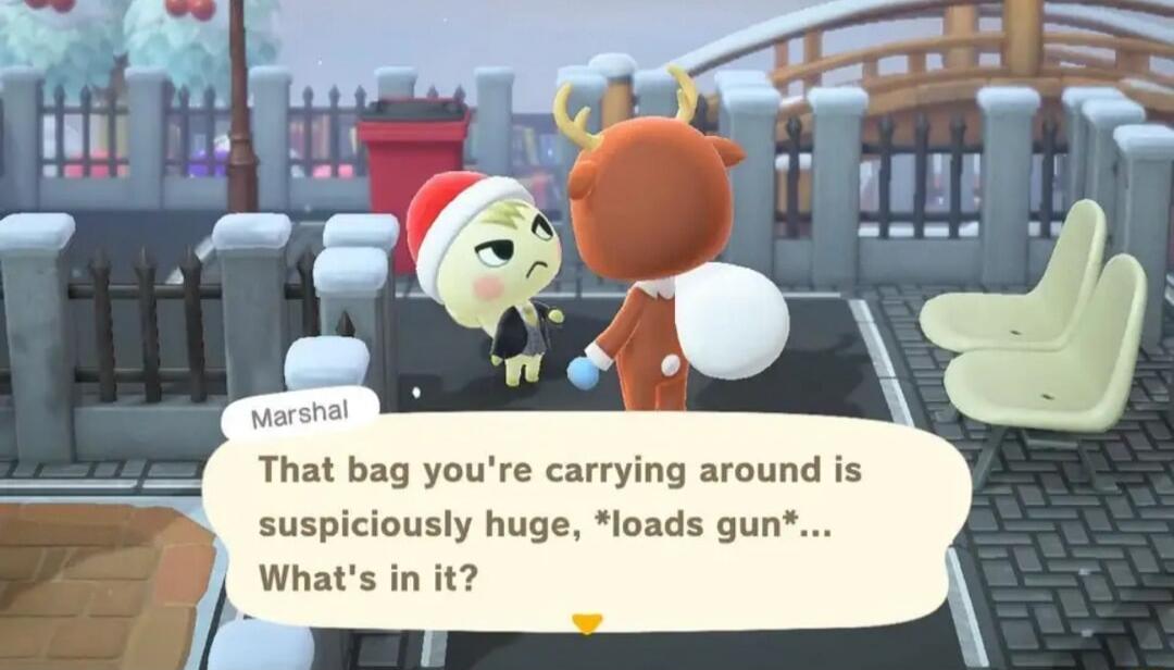 That bag youre carrying around is suspiciously huge loads gun Whats in it