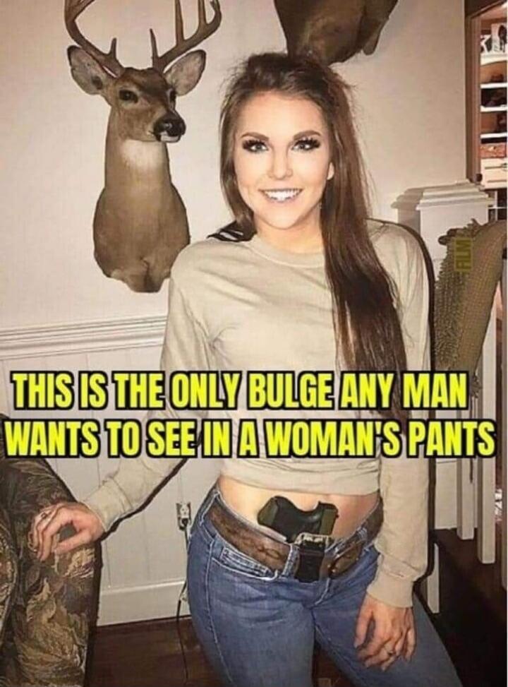 THIS IS THE ONLY BULGE ANY MAN WANTS TO SEE IN A WOMAN'S PANTS