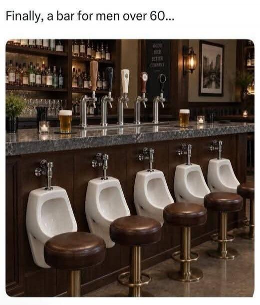 Finally, a bar for men over 60...