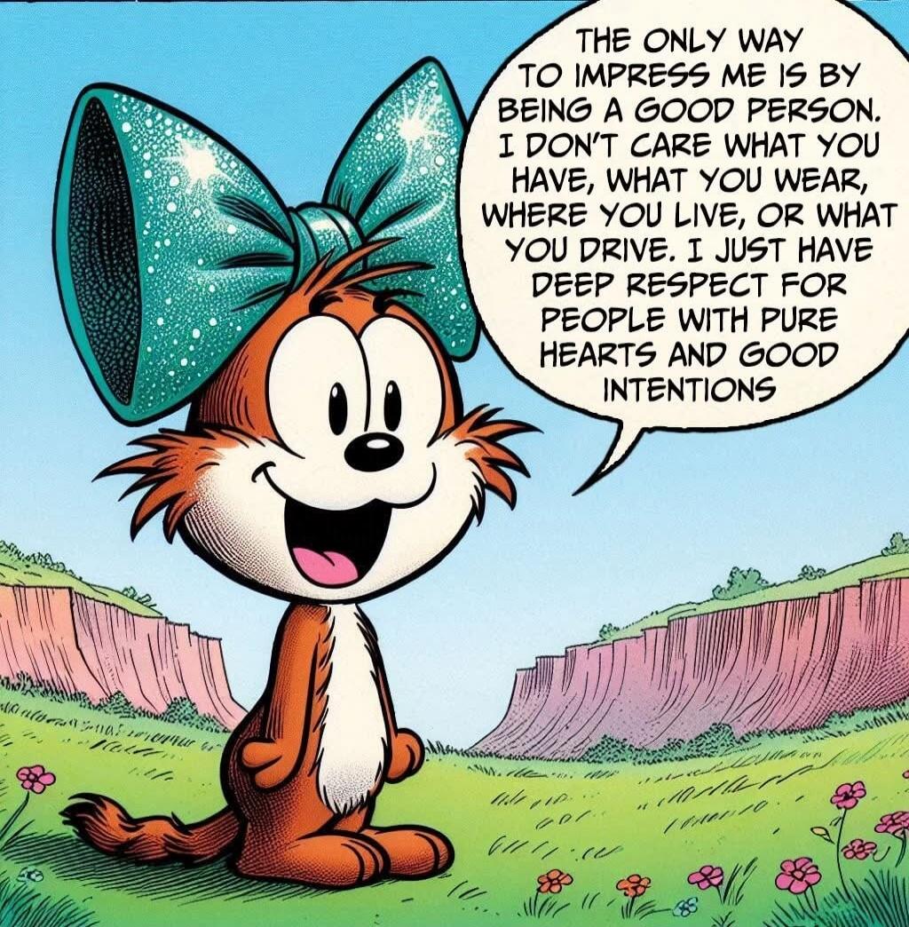 THE ONLY WAY TO IMPRESS ME IS BY BEING A GOOD PERSON. I DON'T CARE WHAT YOU HAVE, WHAT YOU WEAR, WHERE YOU LIVE, OR WHAT YOU DRIVE. I JUST HAVE DEEP RESPECT FOR PEOPLE WITH PURE HEARTS AND GOOD INTENTIONS