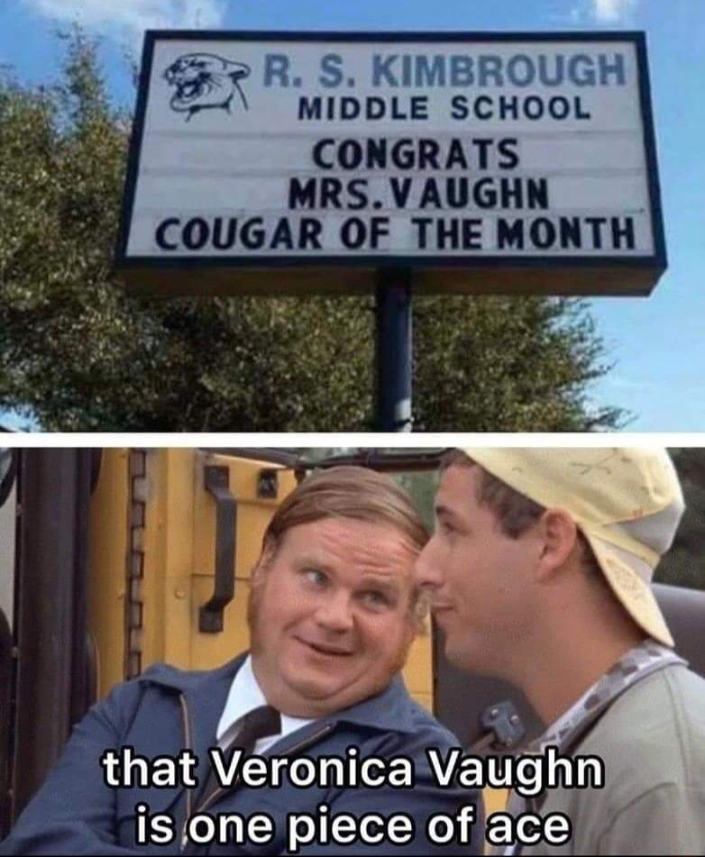 tl S KIMBROUGH MIDDLE SCHOOL CONGRATS MRSVAUGHN COUGAR OF THE MONTH by that Veronica VaLi Eln isone piece ofP