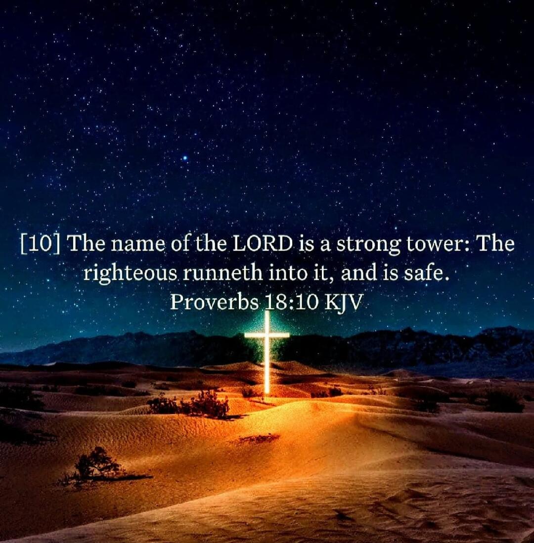 [10] The name of the LORD is a strong tower: The righteous runneth into it, and is safe. Proverbs 18:10 KJV