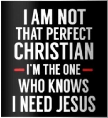 I AM NOT THAT PERFECT CHRISTIAN - I'M THE ONE - WHO KNOWS I NEED JESUS