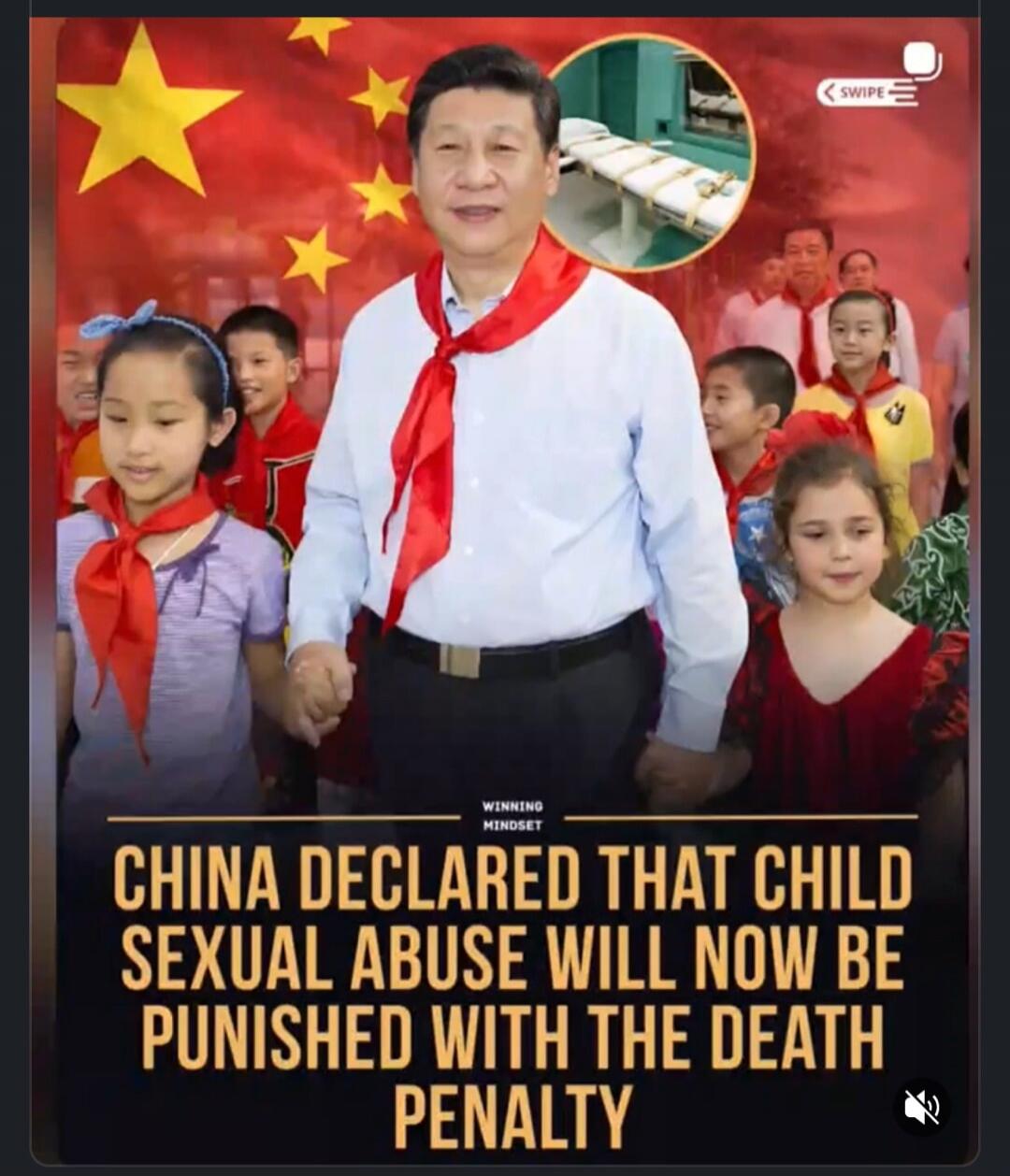 CHINA DECLARED THAT CHILD SEXUAL ABUSE WILL NOW BE PUNISHED WITH THE DEATH PENALTY