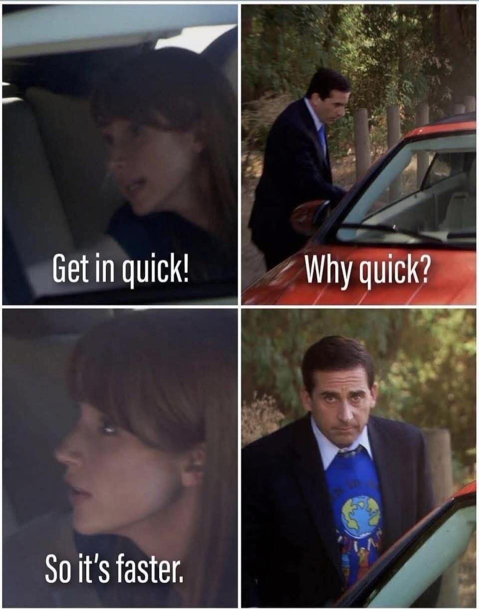 A meme featuring characters from The Office. A woman says 
