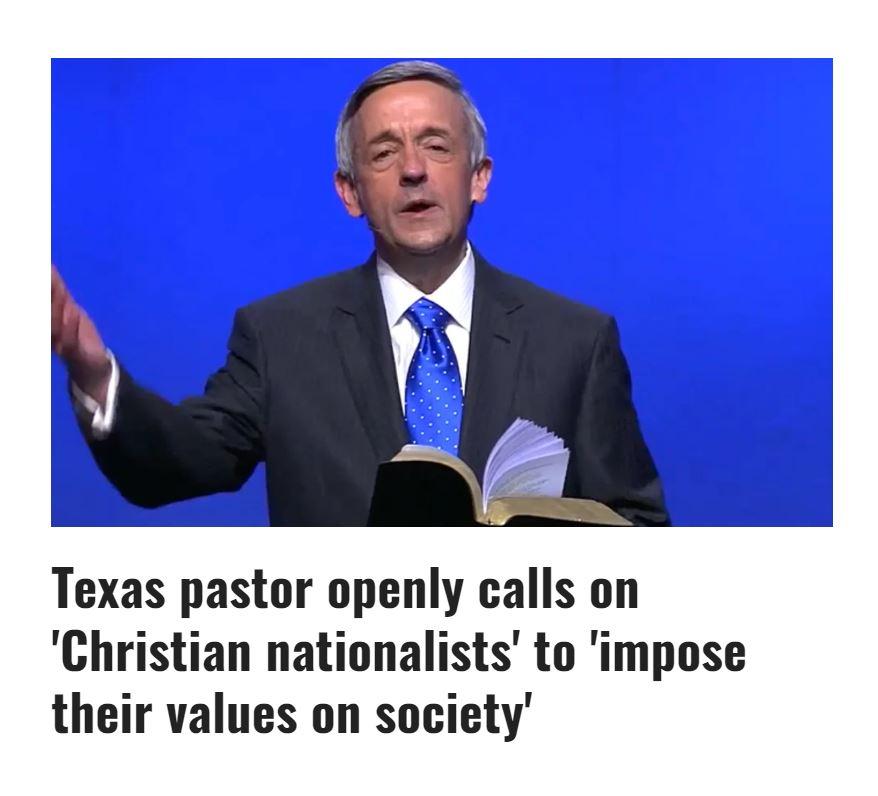 a Texas pastor openly calls on Christian nationalists to impose their values on society