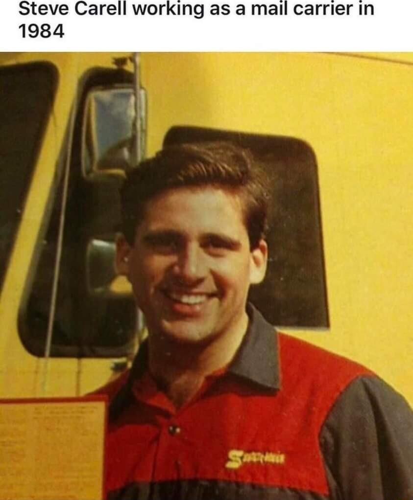 Steve Carell working as a m 1984