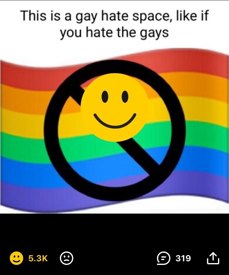 This is a gay hate space like if you hate the gays
