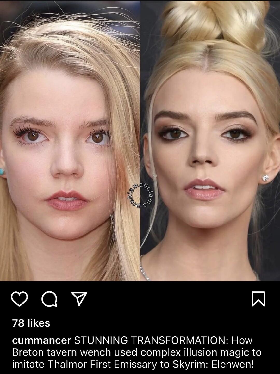 W 78 likes cummancer STUNNING TRANSFORMATION How Breton tavern wench used complex illusion magic to imitate Thalmor First Emissary to Skyrim Elenwen