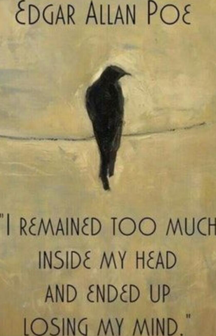 CDGAR ALLAN POE REMAINED TOO MUCH INSIDE MY HEAD AND NDED UP LOSING MY MIND