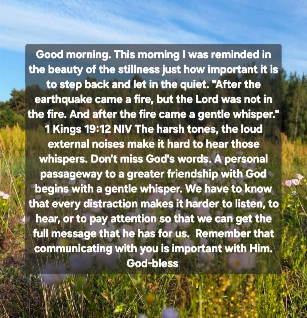 Good morning. This morning I was reminded in the beauty of the stillness just how important it is to step back and let in the quiet. 