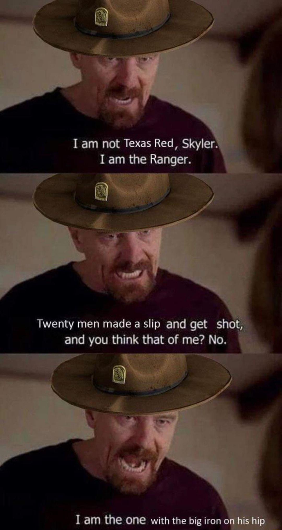 Twenty men made a slip and get shot and you think that of me No g8 1am the one with the big iron