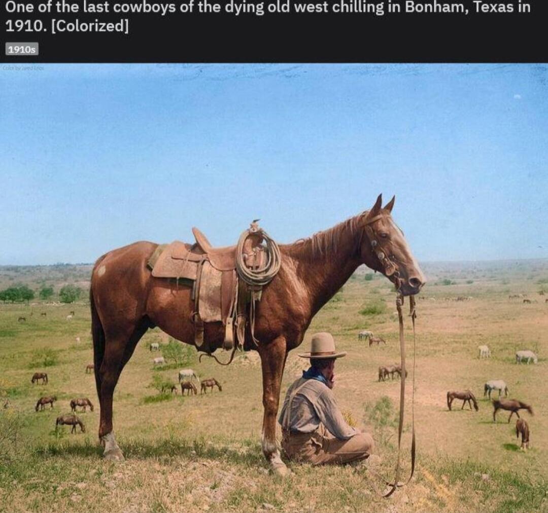 One of the last cowboys of tf 1910 Colorized