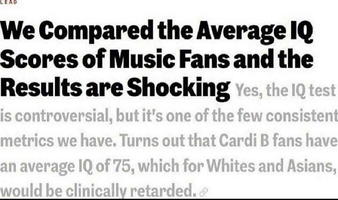 We Compared the Average 1Q Scores of Music Fans and the Results are Shocking