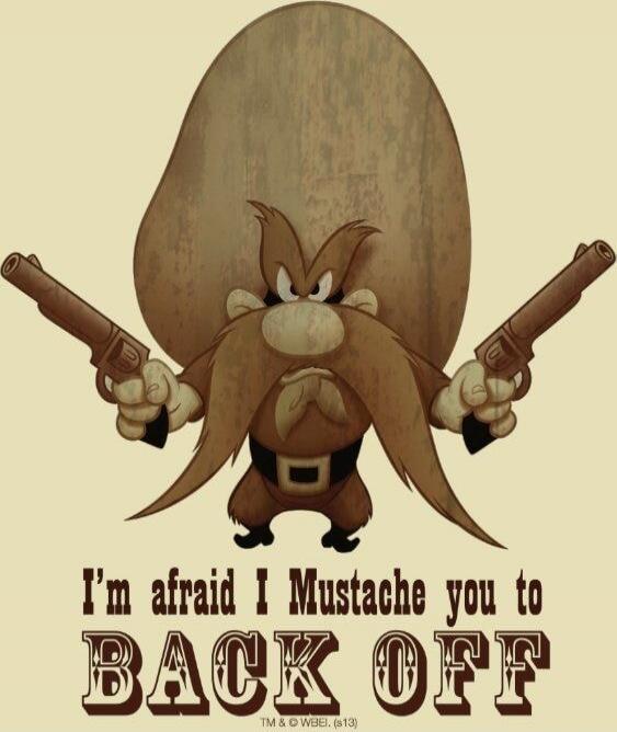 I'm afraid I Mustache you to BACK OFF