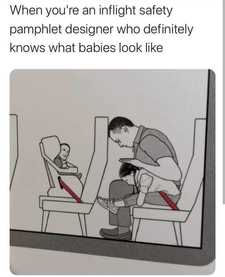 When youre an inflight safety pamphlet designer who definitely knows what babies look like