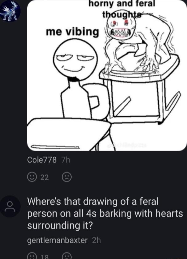 Cole778 VGECER GER E T R R person on all 4s barking with hearts surrounding it gentlemanbaxter