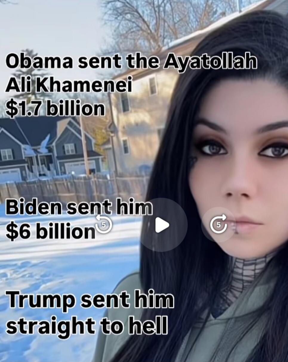 Obama sent the Ayatollah Ali Khamenei $1.7 billion. Biden sent him $6 billion. Trump sent him straight to hell.