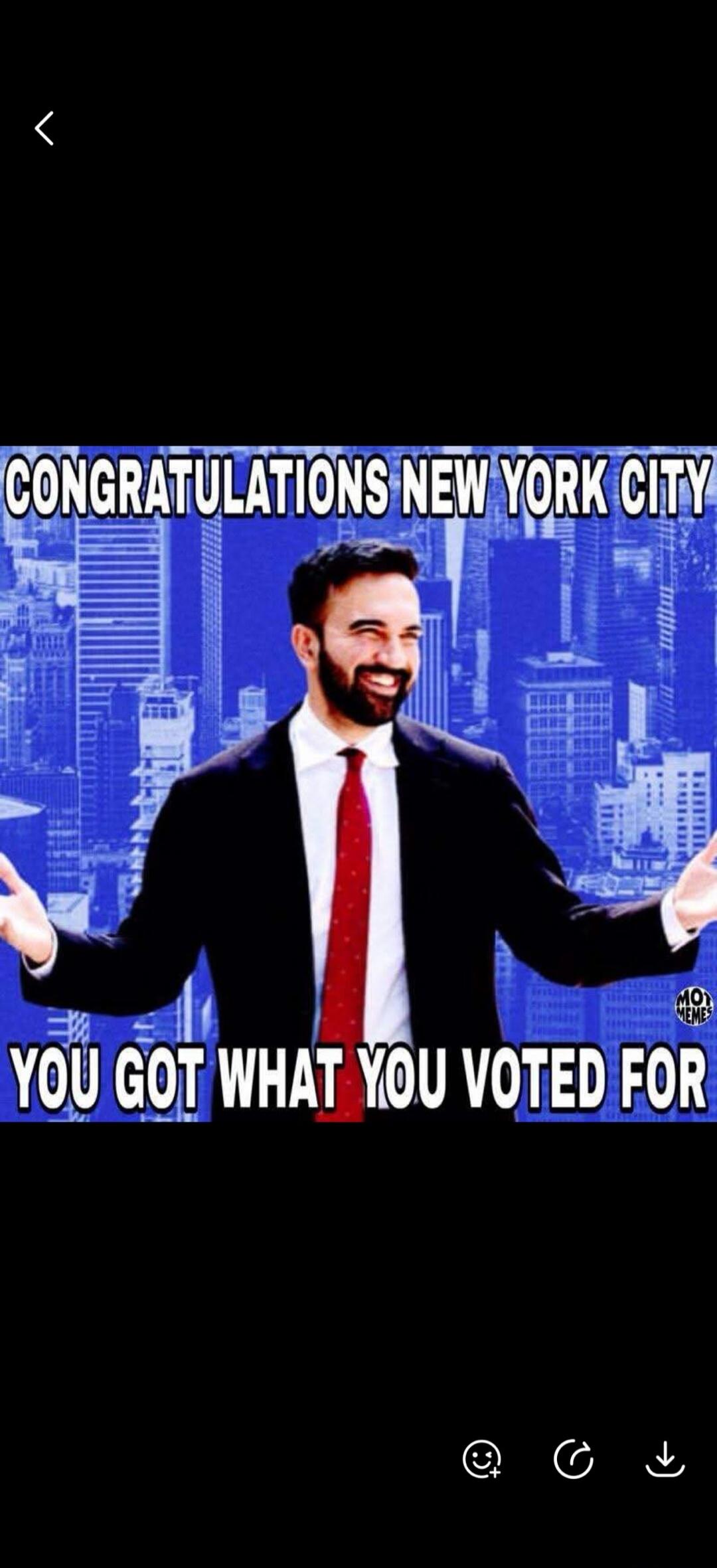 CONGRATULATIONS NEW YORK CITY YOU GOT WHAT YOU VOTED FOR