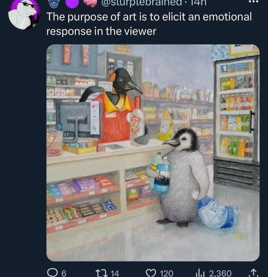 The purpose of art is to ell response in the viewer