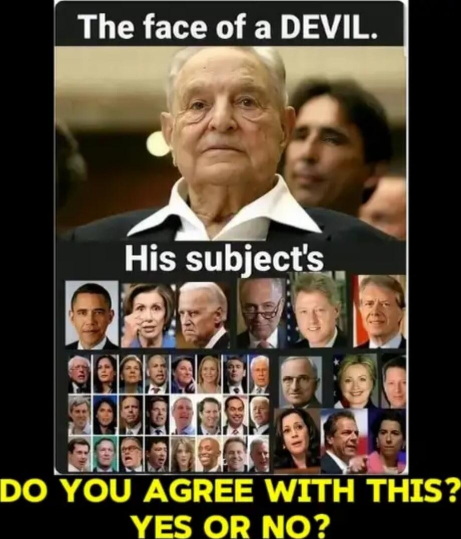 The face of a DEVIL. His subjects. DO YOU AGREE WITH THIS? YES OR NO?