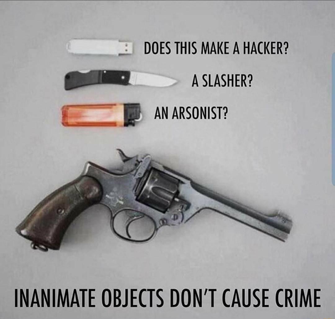 DOES THIS MAKE A HACKER A SLASHER B ANARsONIST INANIMATE OBJECTS DONT CAUSE CRIME