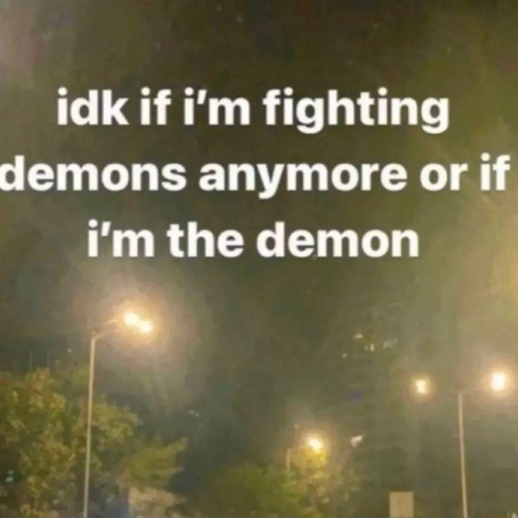 idk if im fighting demons anymore or i im the demon