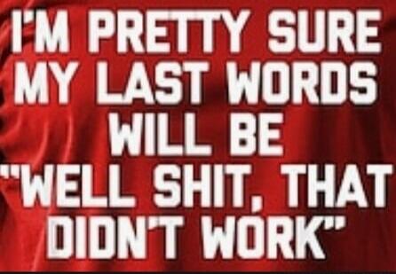 I'M PRETTY SURE MY LAST WORDS WILL BE 