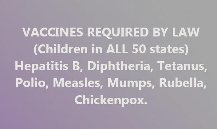 7eal 1 S o 2 N AA W Children in ALL 50 states Hepatitis B Diphtheria Tetanus o To T F T LY T T T AT T Chickenpox