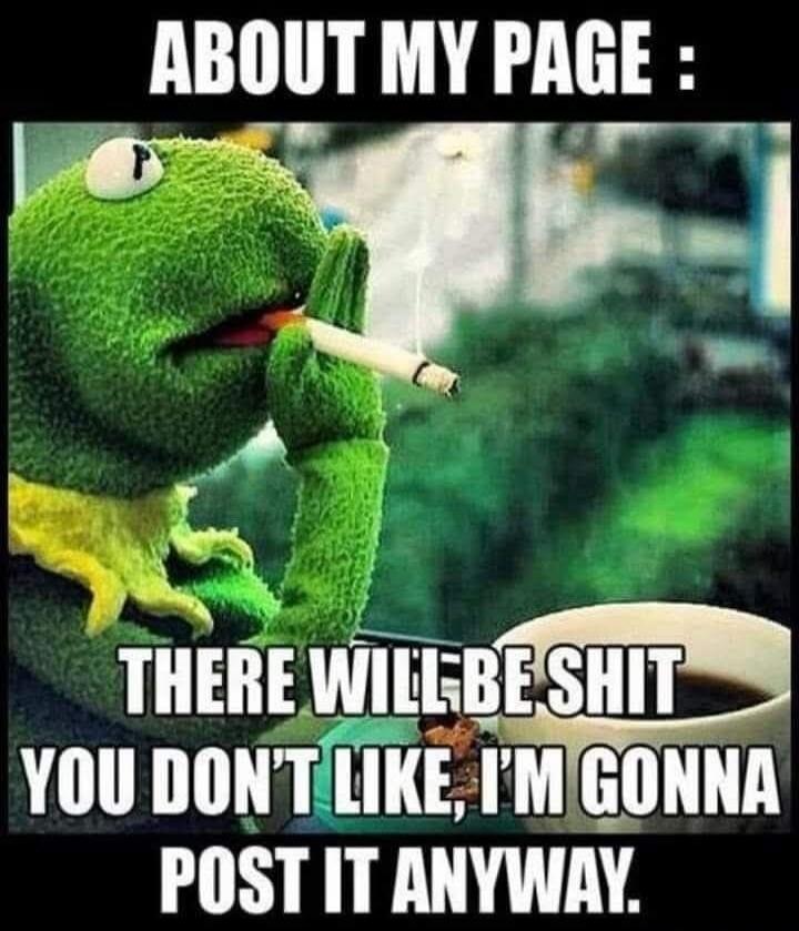 ABOUT MY PAGE : THERE WILL BE SHIT YOU DON'T LIKE, I'M GONNA POST IT ANYWAY.