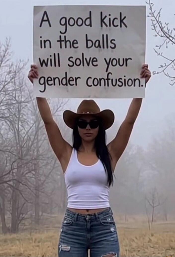 A good kick in the balls will solve your gender confusion.