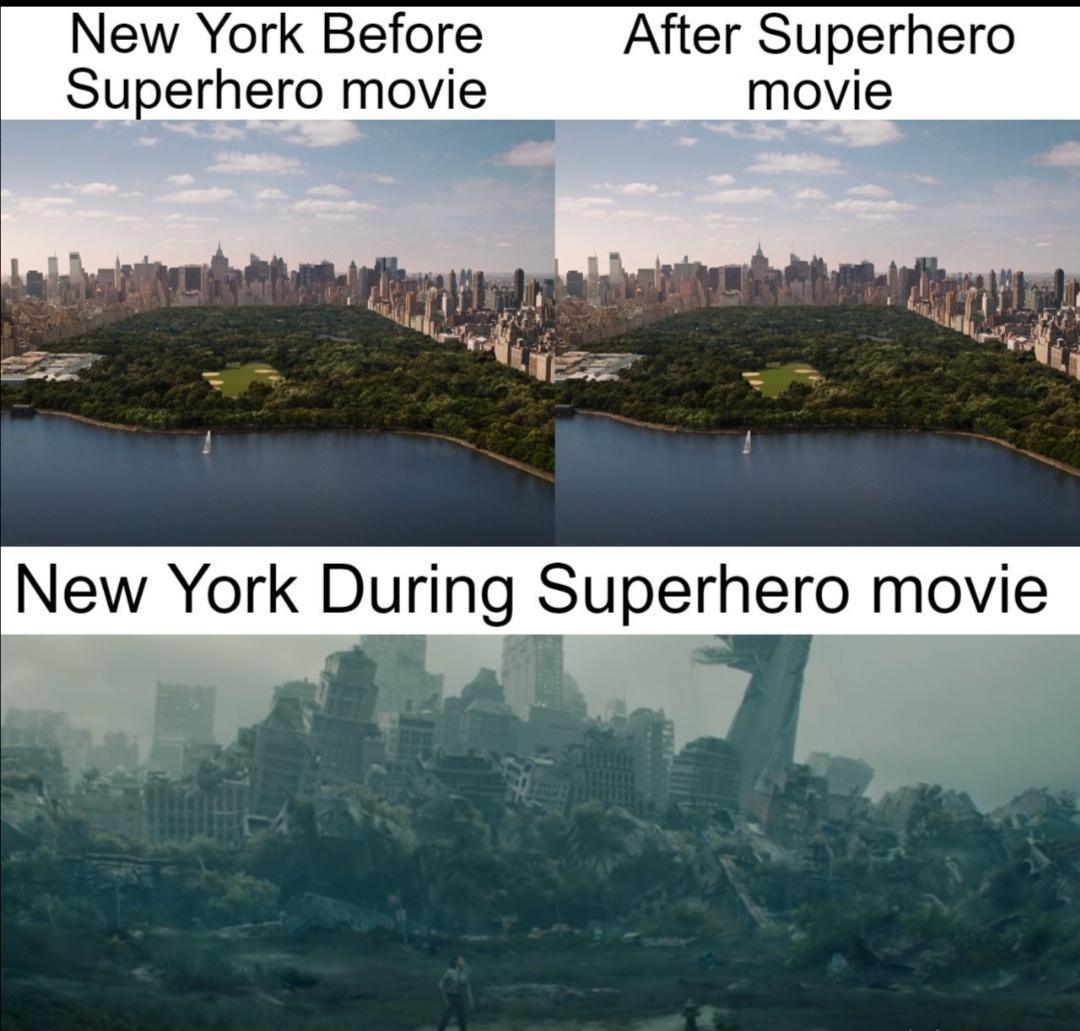 New York Before After Superhero Superhero movie movie New York Duing A