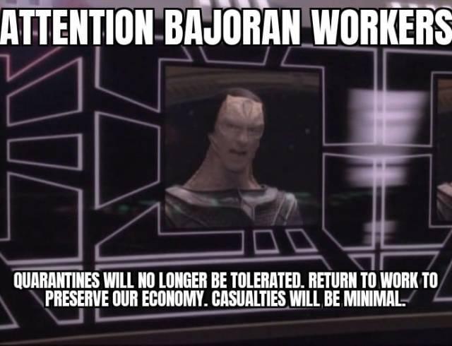 llT IEIITIIIIIfBAJilIIAII WORKERS L JL J_ e QUARANTINES WILL NO LONGER BE TOLERATED RETURN T0 WORK T0 PHESEIWE OUR ECONOMY CASUALTIES WILL BE MINIMAL