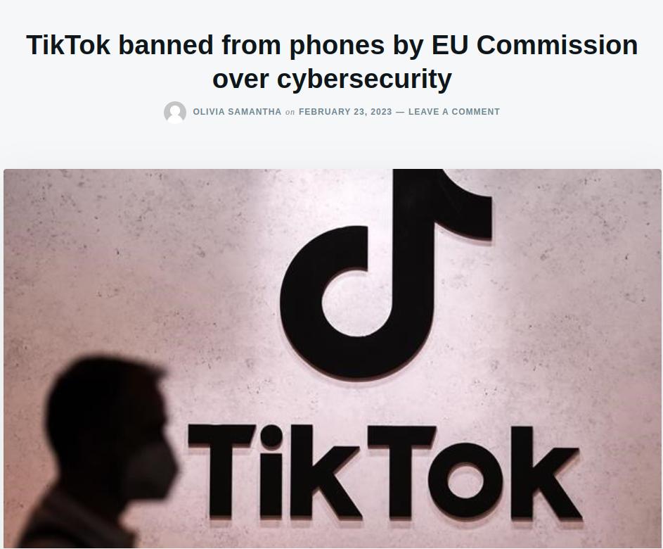 TikTok banned from phones by EU Commission over cybersecurity TikTok