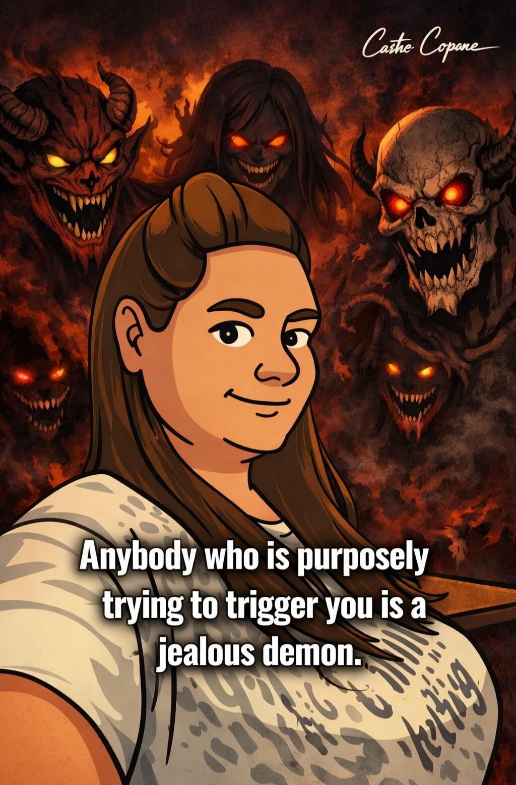 Casthe Copane. Anybody who is purposely trying to trigger you is a jealous demon.