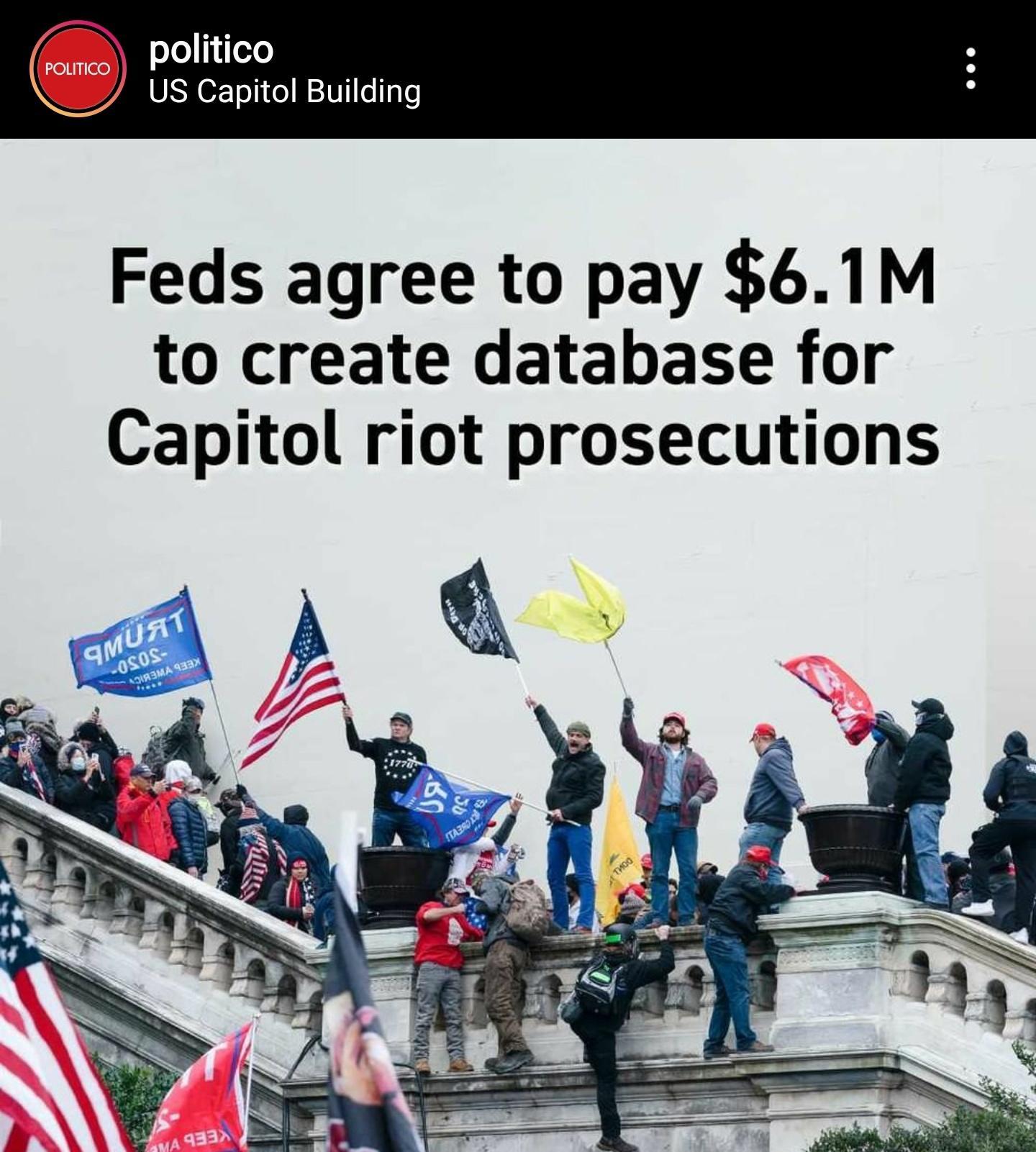 sZe11e0 US Capitol Building Feds agree to pay 61M to create database for Capitol riot prosecutions