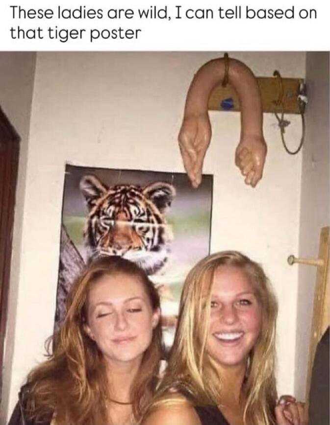 These ladies are wild, I can tell based on that tiger poster