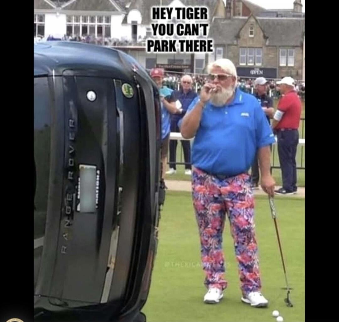 HEY TIGER YOU CAN'T PARK THERE. RANGE ROVER.