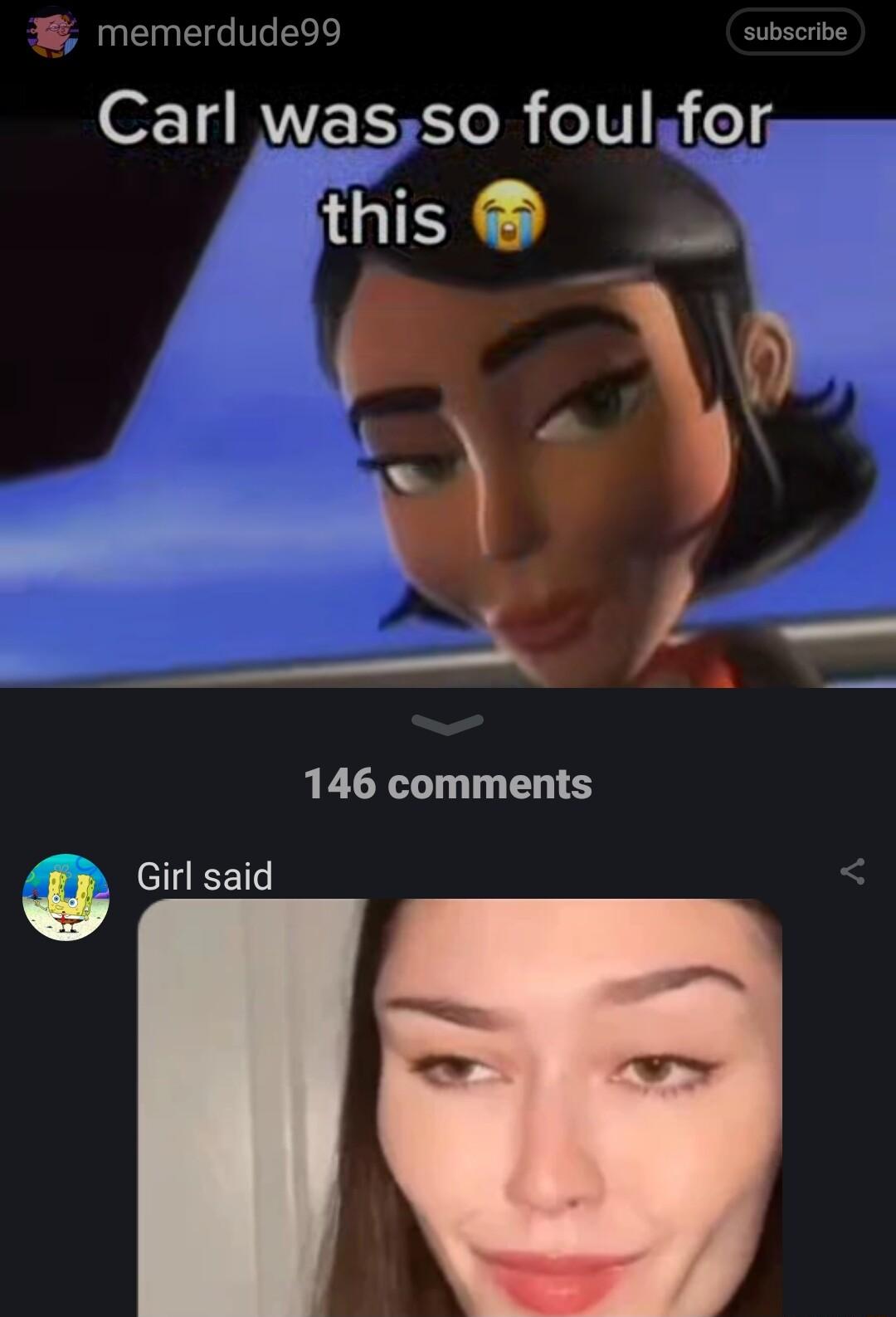 B erdude o1 BVEIS e B o181 M e this l _41 146 comments Girl said