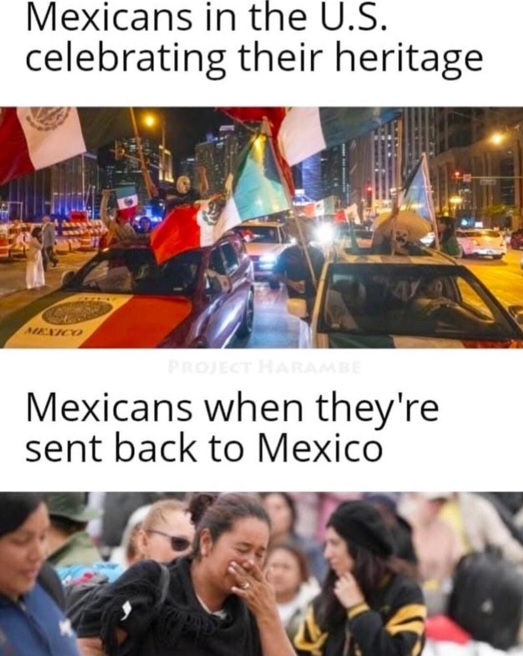 Mexicans in the US celebrating their heritage Mexicans when theyre sent back to Mexico