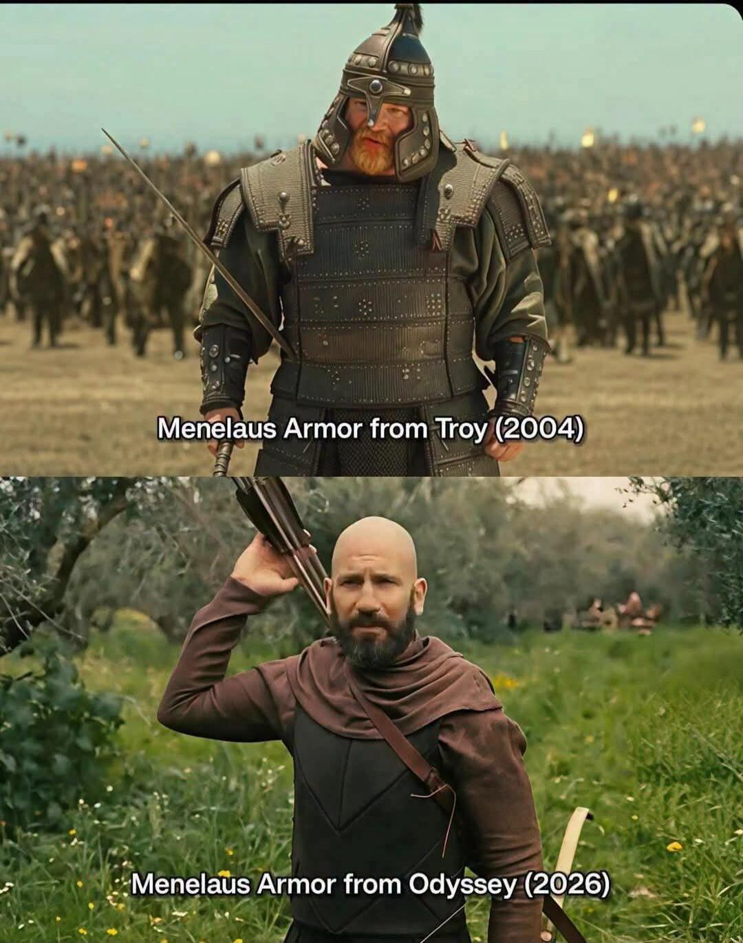Menelaus Armor from Troy (2004) Menelaus Armor from Odyssey (2026)