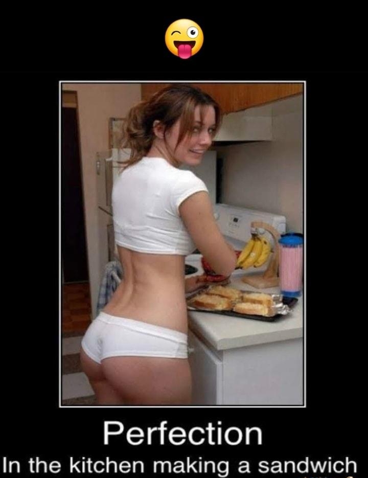 Perfection In the kitchen making a sandwich