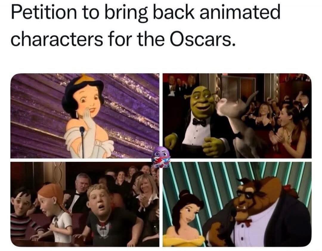 Petition to bring back animated characters for the Oscars.