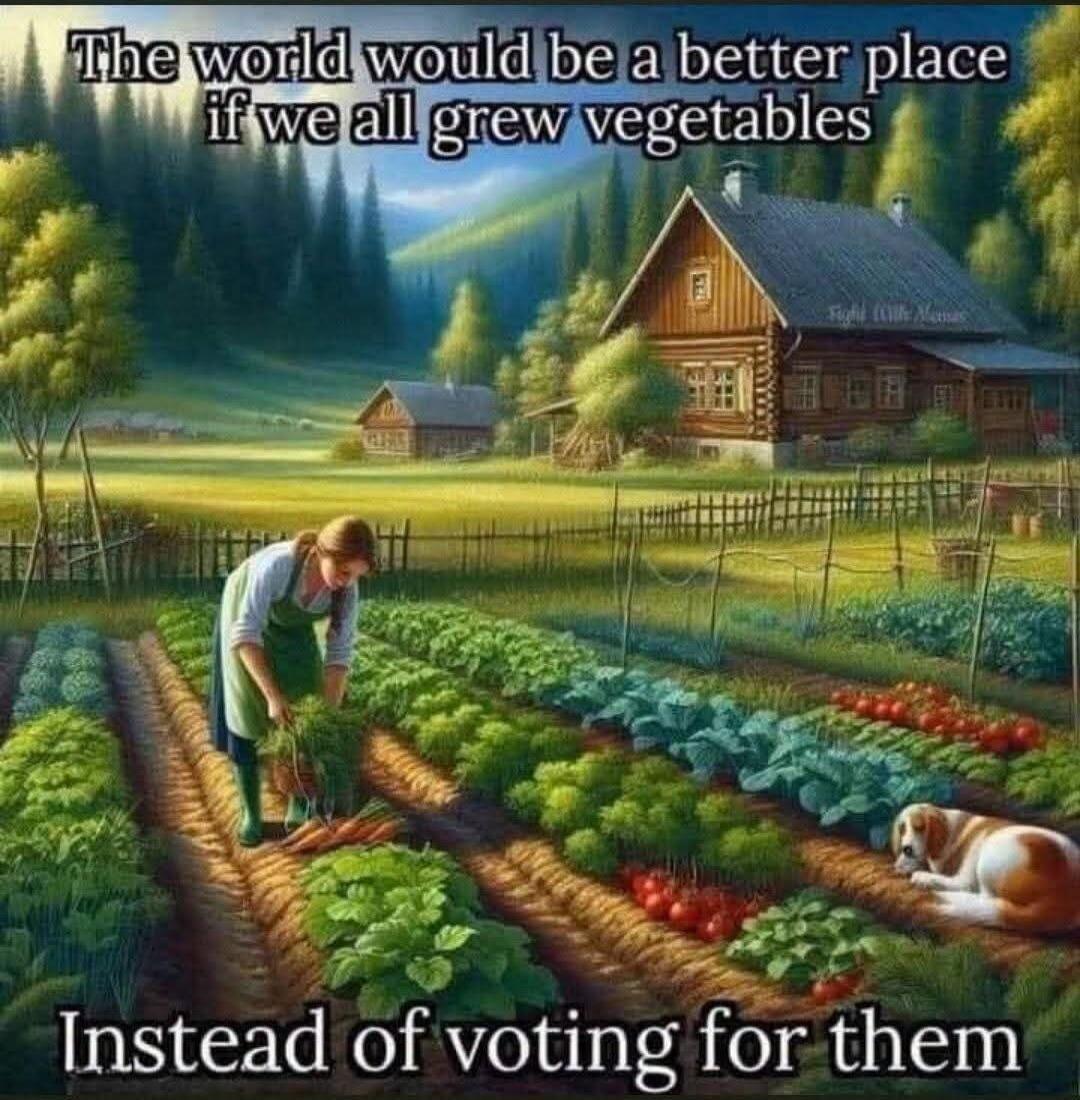 The world would be a better place if we all grew vegetables Instead of voting for them