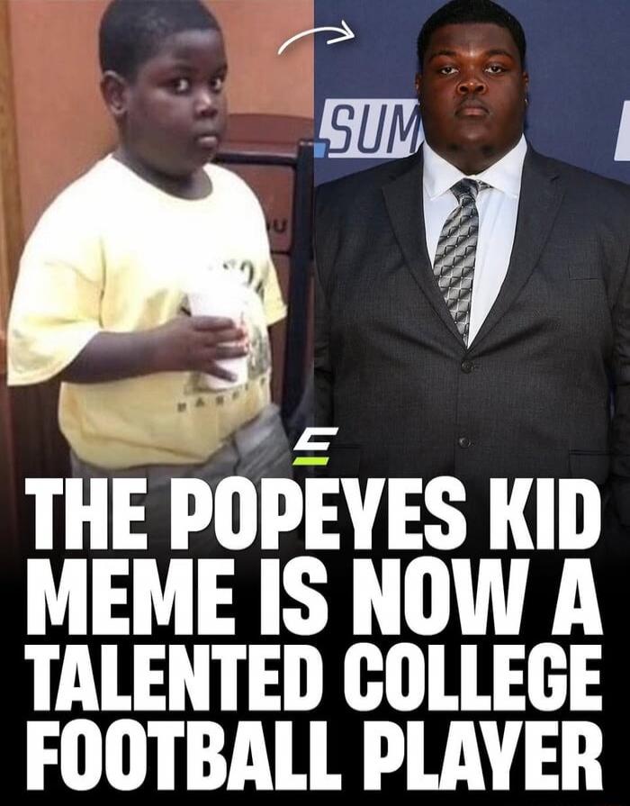 THE POPEYES KID MEME IS NOW A TALENTED COLLEGE FOOTBALL PLAYER