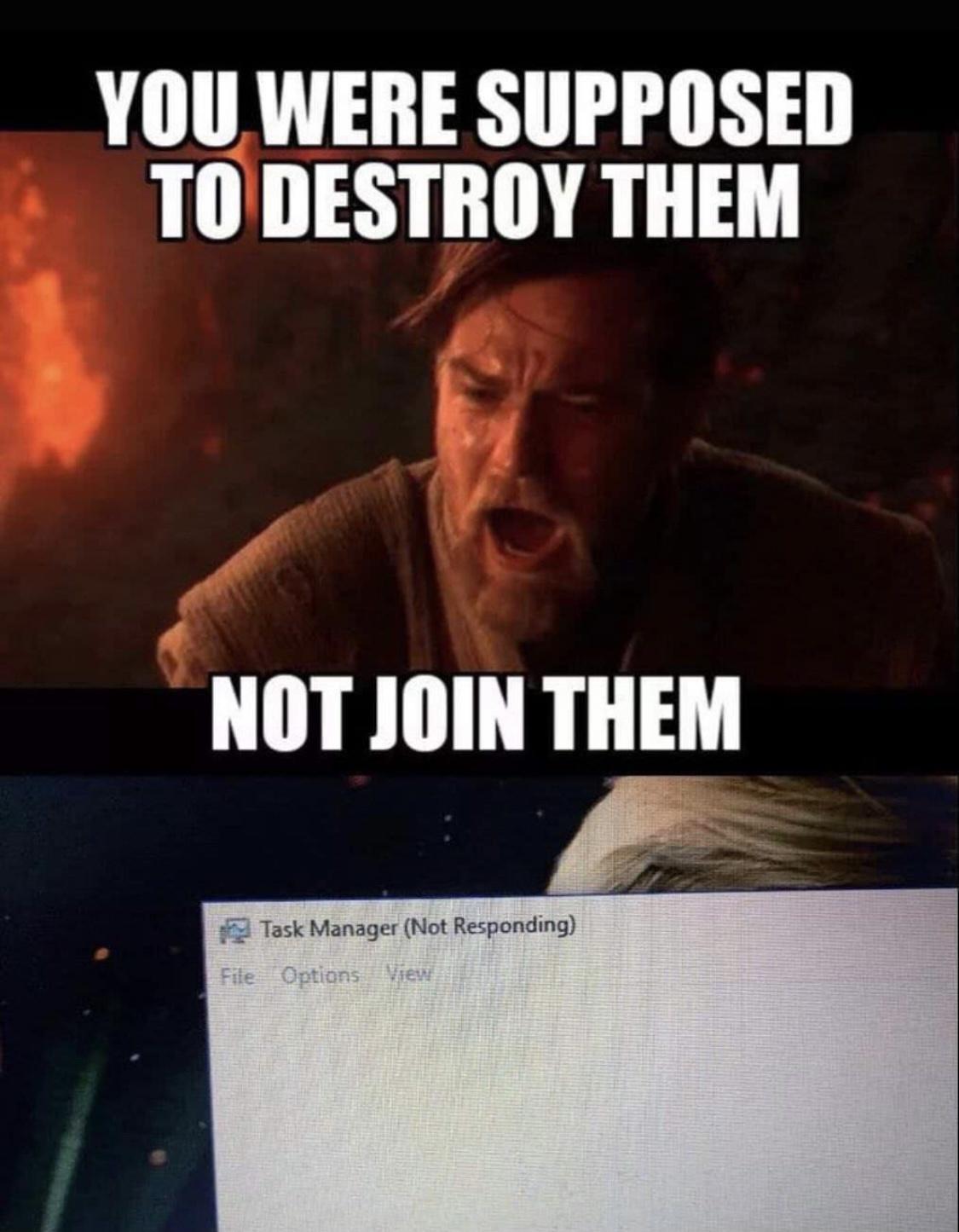 YOU WERE SUPPOSED TODESTROY THEM NOT JOIN THEM Task Manager Not Responding