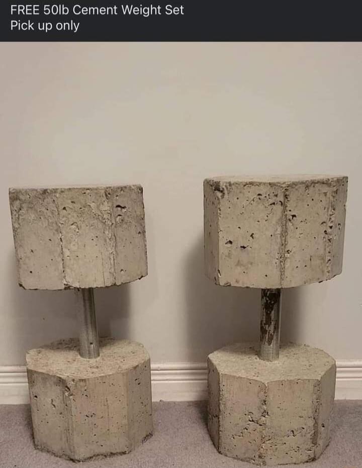 FREE 50lb Cement Weight Set Pick up only