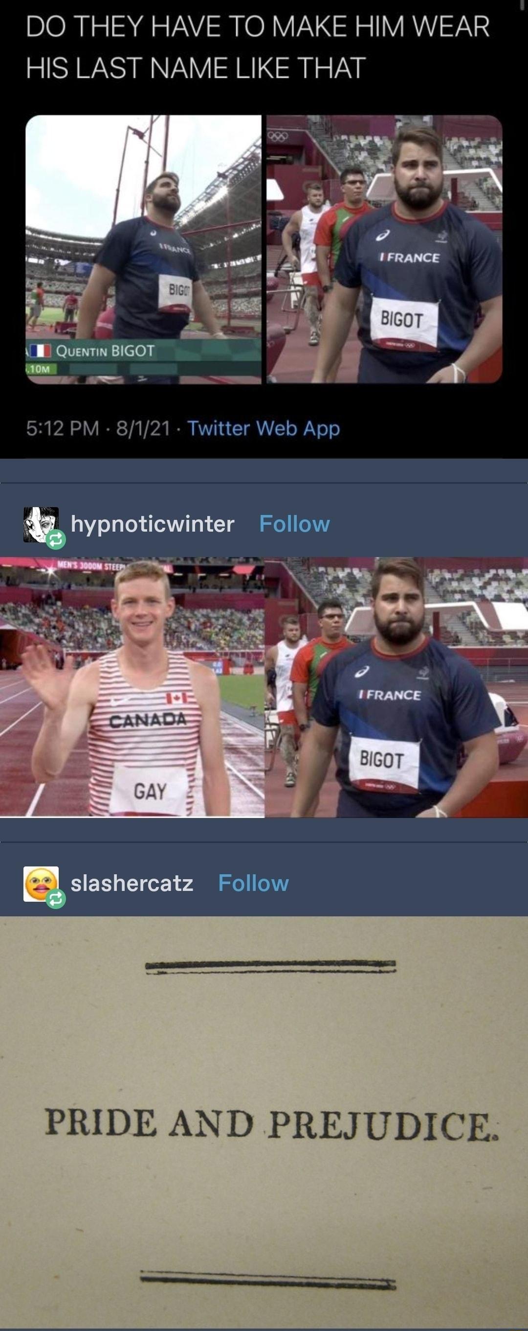 DO THEY HAVE TO MAKE HIM WEAR HIS LAST NAME LIKE THAT PRIDE AND PREJUDICE