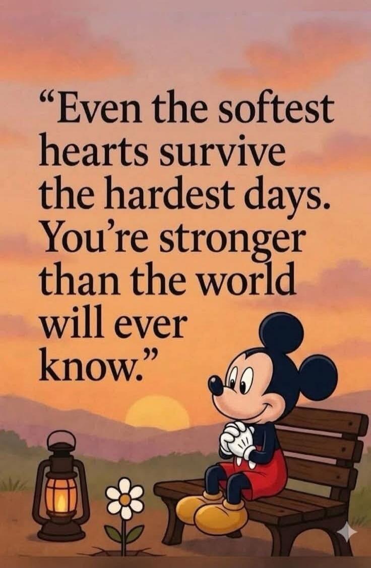 Even the softest hearts survive the hardest days. You're stronger than the world will ever know.