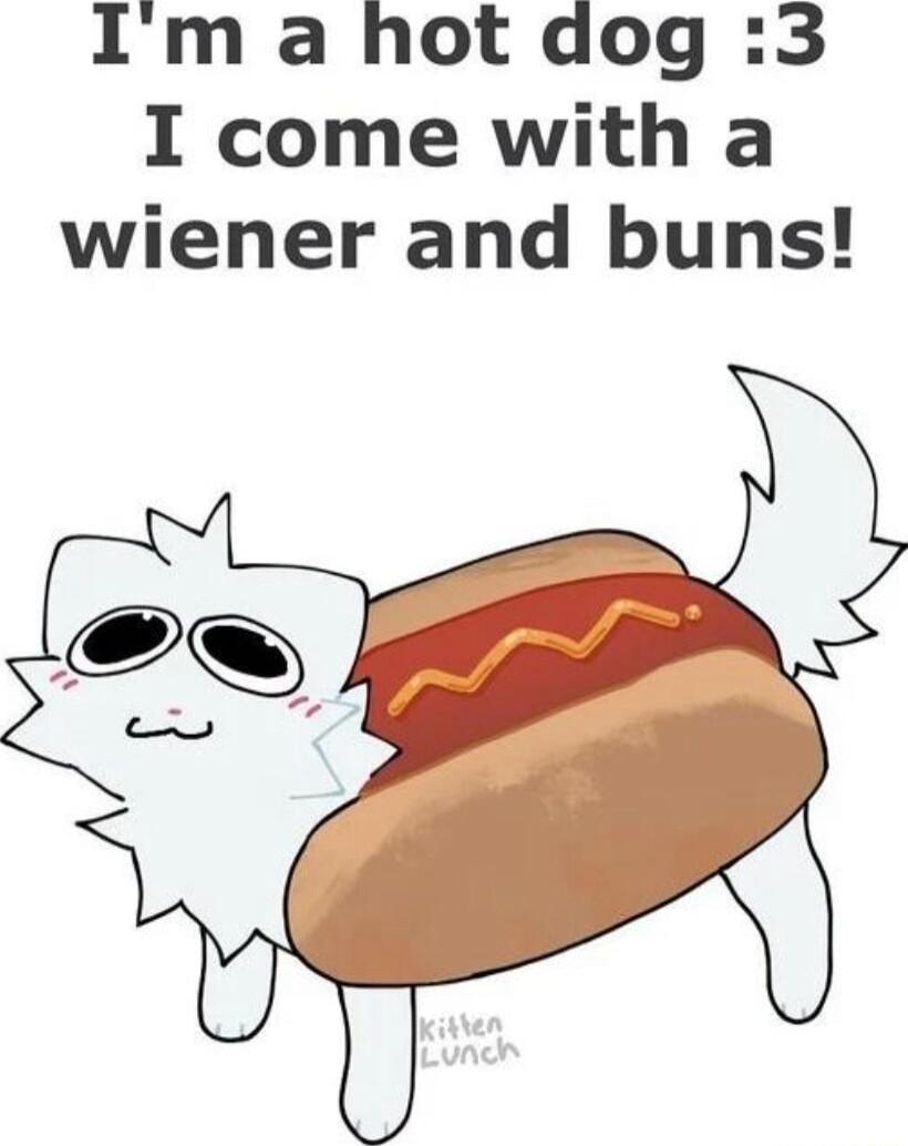 Im a hot dog 3 I come with a wiener and buns